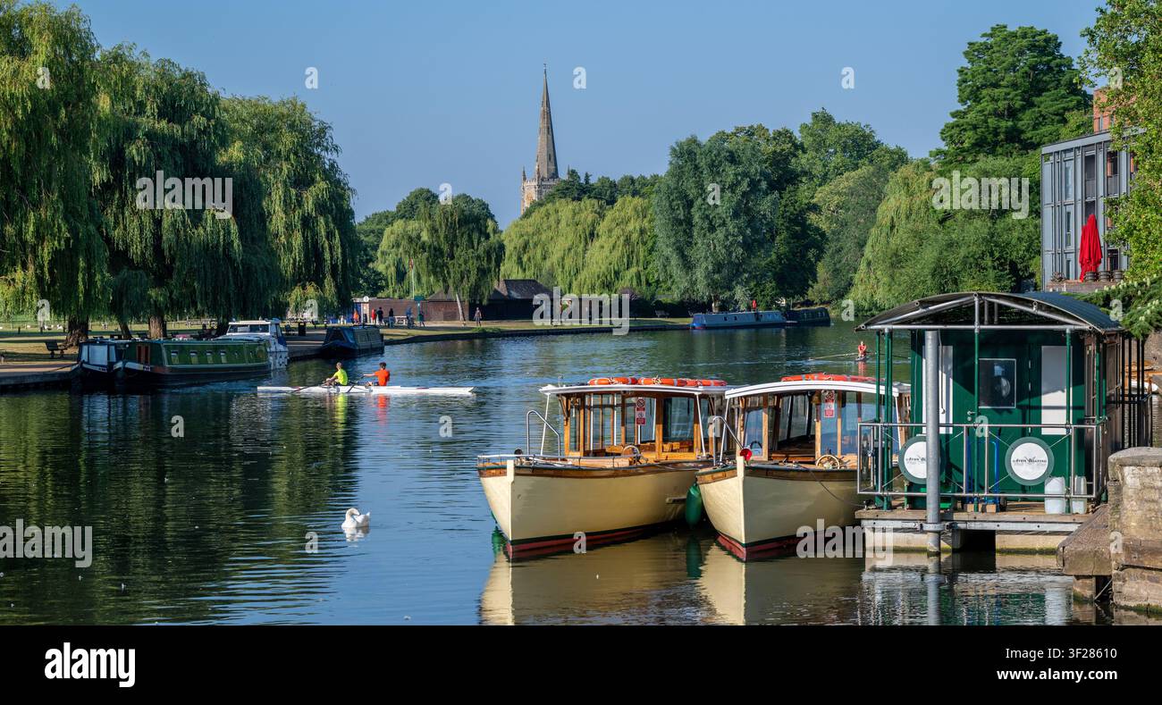 Fleuve et bateaux de Stratford Upon Avon Banque D'Images