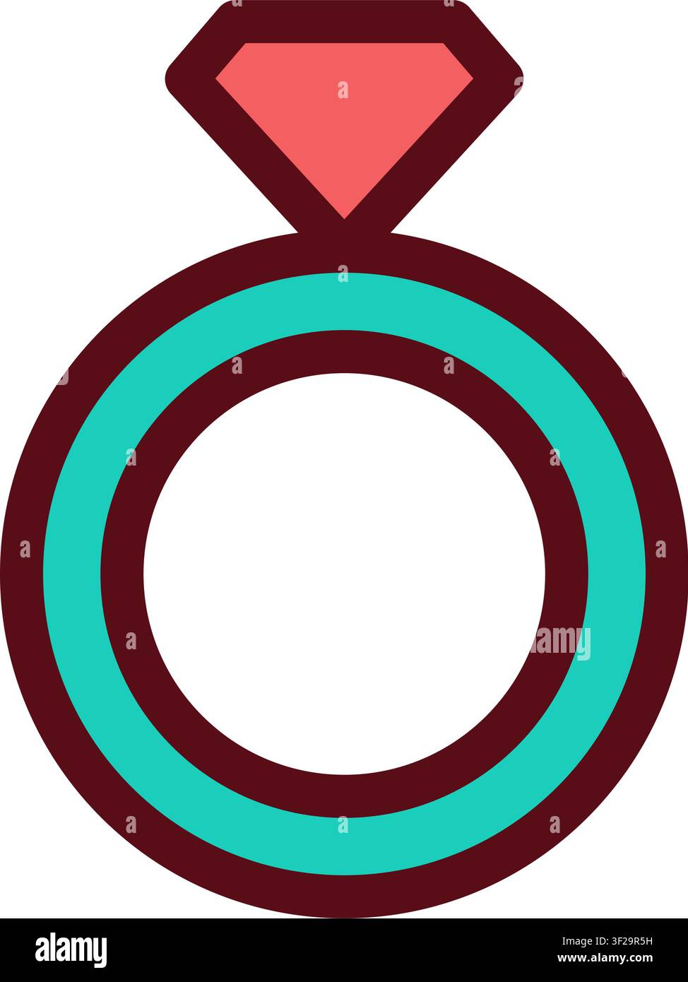Icône de bague diamantée, bijoux, pierre précieuse, pierre précieuse Illustration de Vecteur
