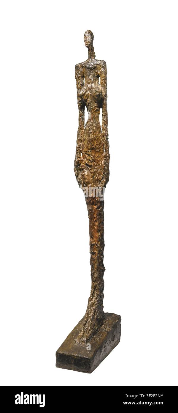 ALBERTO GIACOMETTI, né en 1901 - décédé en 1966. Titre : Femme de Venise V, Femme de Venise V, 1956. Bronze avec patine brune et verte. Hauteur 112 cm. Banque D'Images
