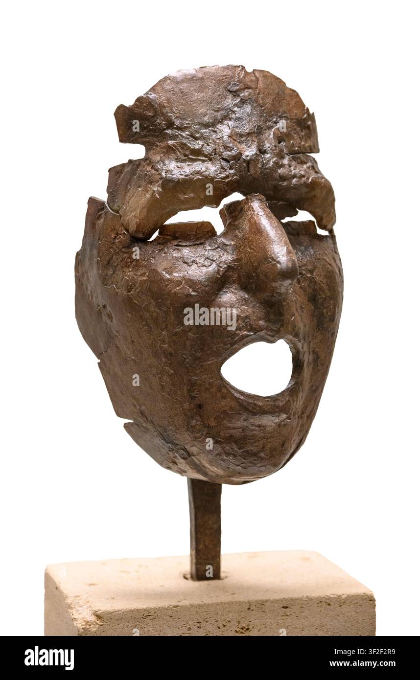 Julio Gonzalez, 1876-1942.   Mascara de Montserrat Gritando, Masque de Montserrat hurlant,   1938/39. Fer forgé, soudé et patiné. Banque D'Images