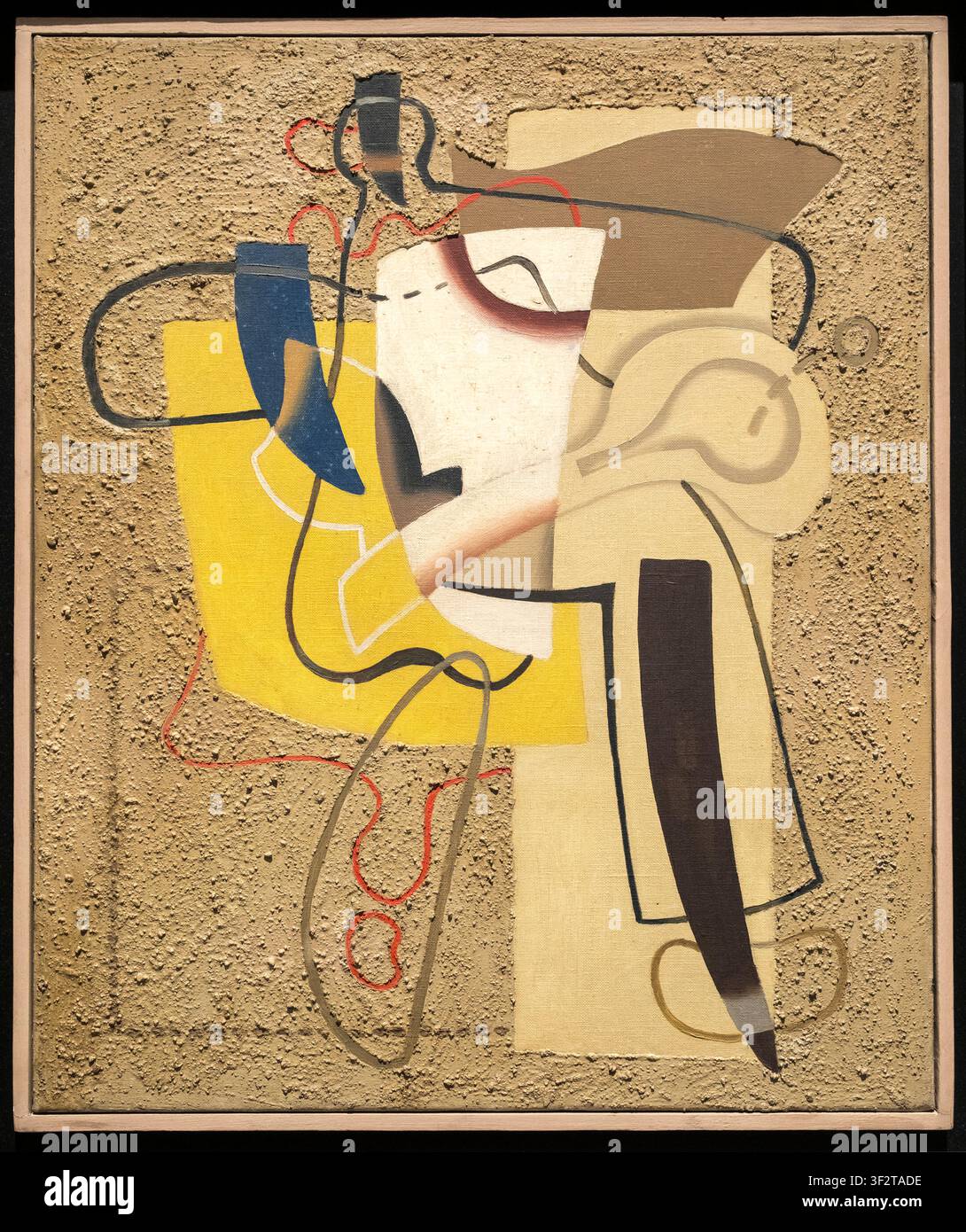Willi Baumeister, N 1889 - D 1955. Joueur de tennis sur jaune, 1933. Sable et huile sur toile. Banque D'Images
