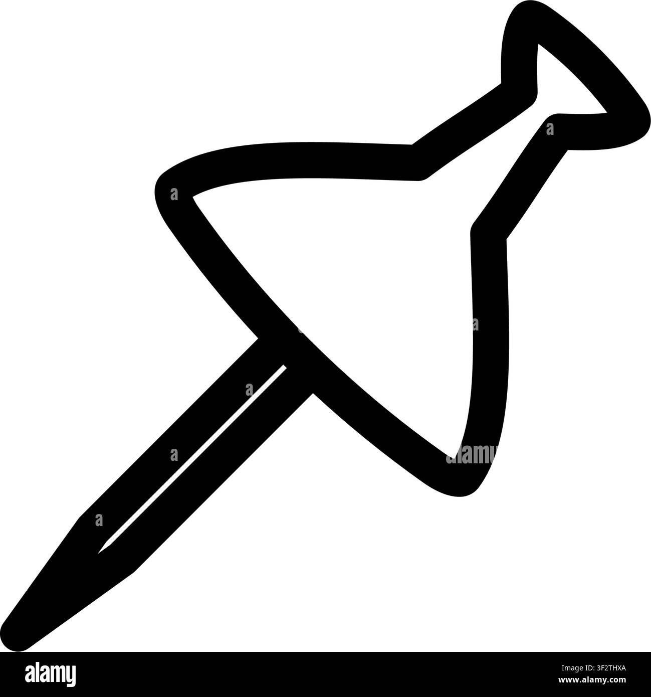 Icône en forme d'épingle symbolisant la pièce jointe d'une note, l'organisation des documents, le marquage de rappel, la planification des bureaux et la gestion des babillards pour le lieu de travail Illustration de Vecteur