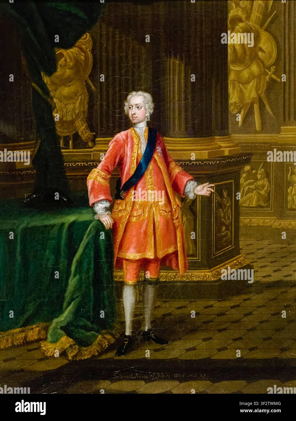 Frédéric, prince de Galles (1707-1751), héritier présomptif du trône britannique à partir de 1727, portrait peint à l'huile sur toile par Charles Philips, 1731 Banque D'Images