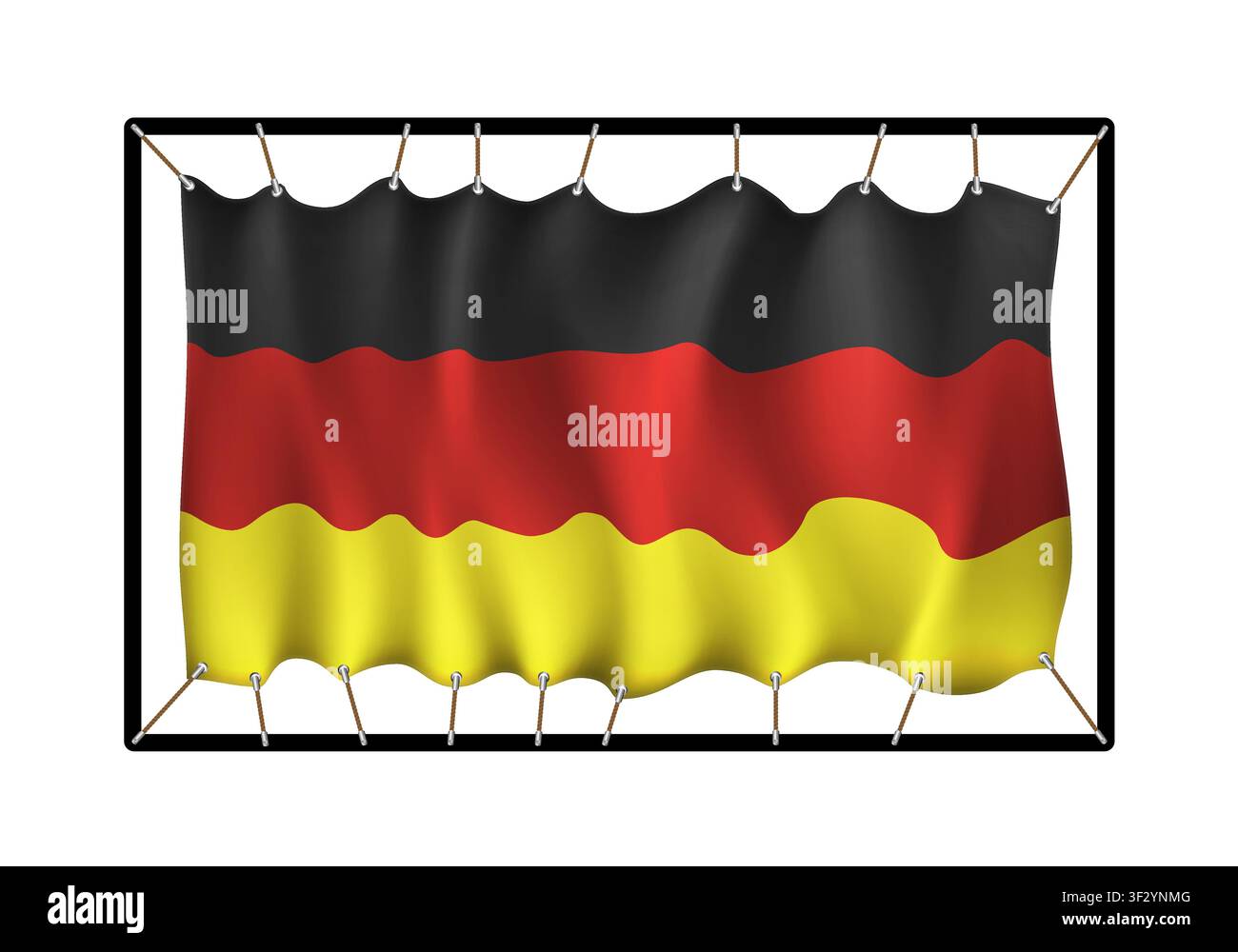 Drapeau de l'Allemagne. Bannière réaliste sur des cordes isolée sur fond blanc. Illustration vectorielle Illustration de Vecteur