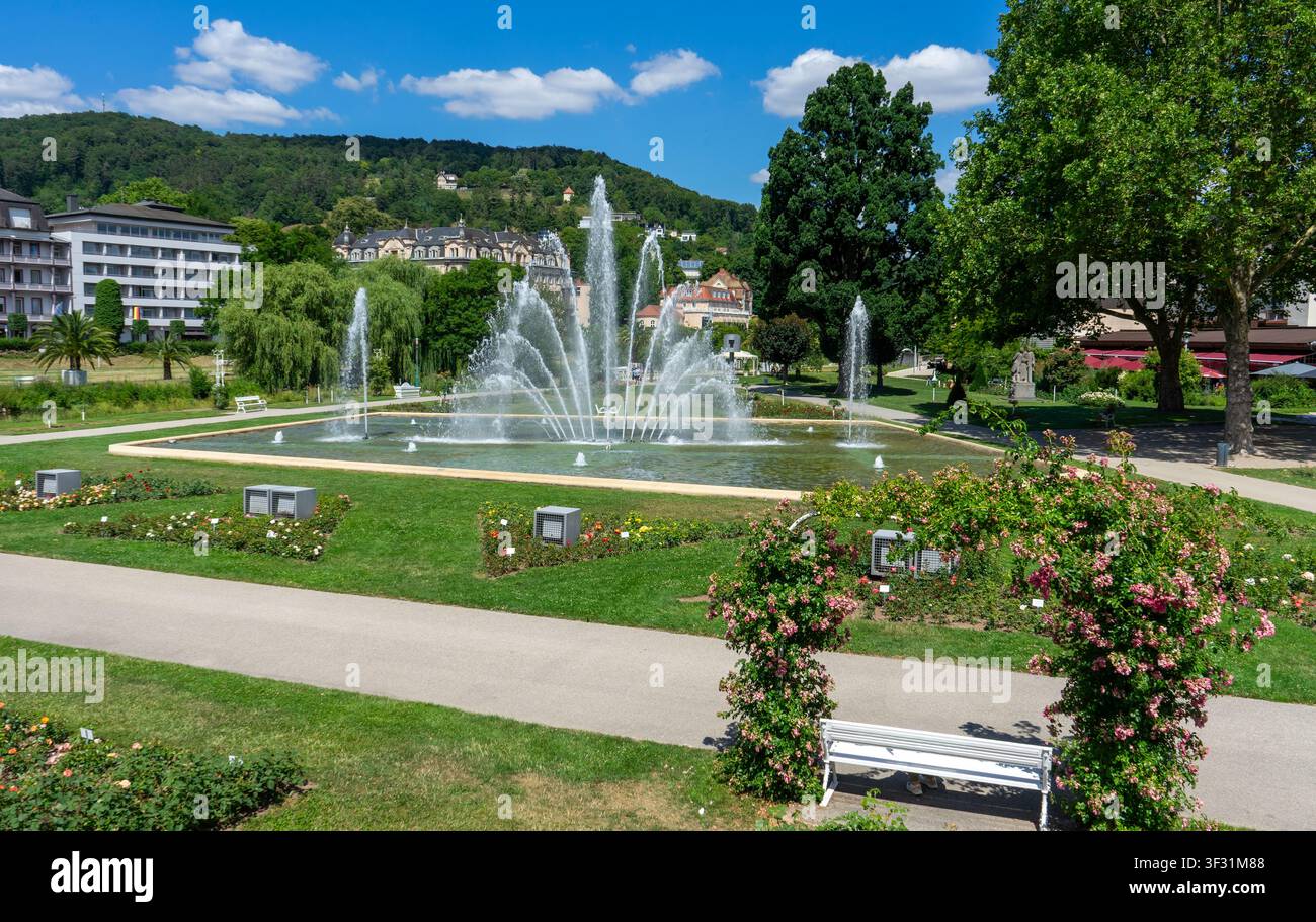 Jardins thermaux de Bad Kissingen, Basse-Franconie, Bavière, Allemagne Banque D'Images