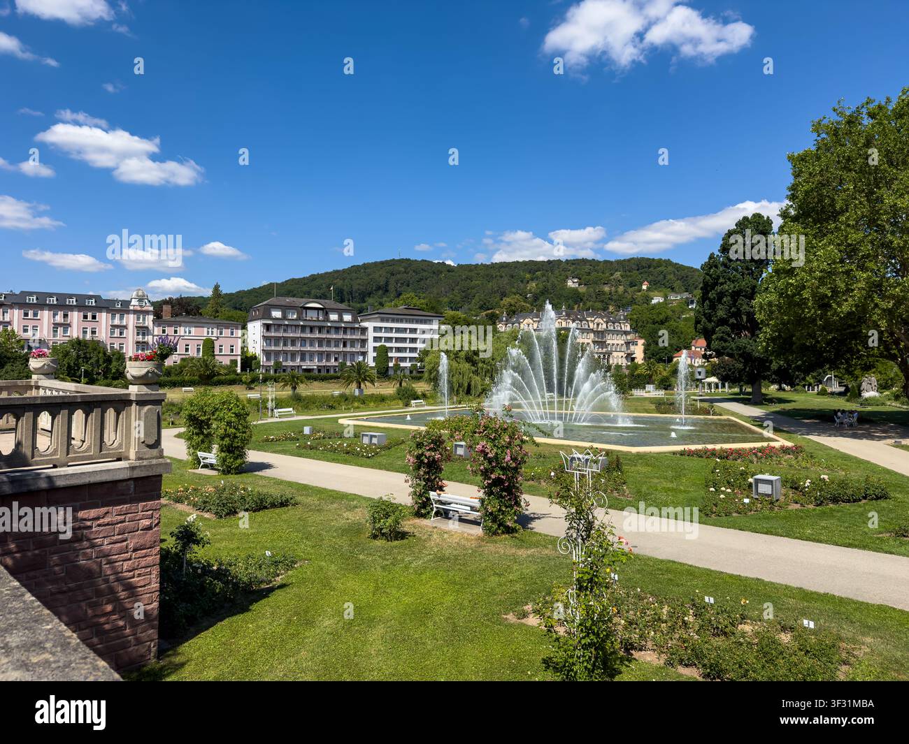 Jardins thermaux de Bad Kissingen, Basse-Franconie, Bavière, Allemagne Banque D'Images