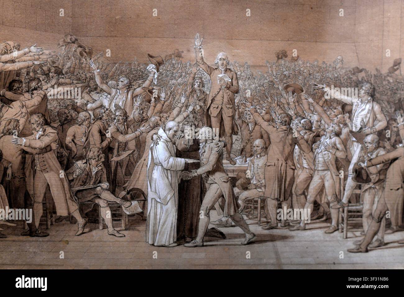 Étude pour Le Serment du Jeu de Paume (Étude pour Le Serment du Jeu de Paume / Le Serment du Jeu de Paume), créé vers 1790–1791 par un Néo-classique français Banque D'Images