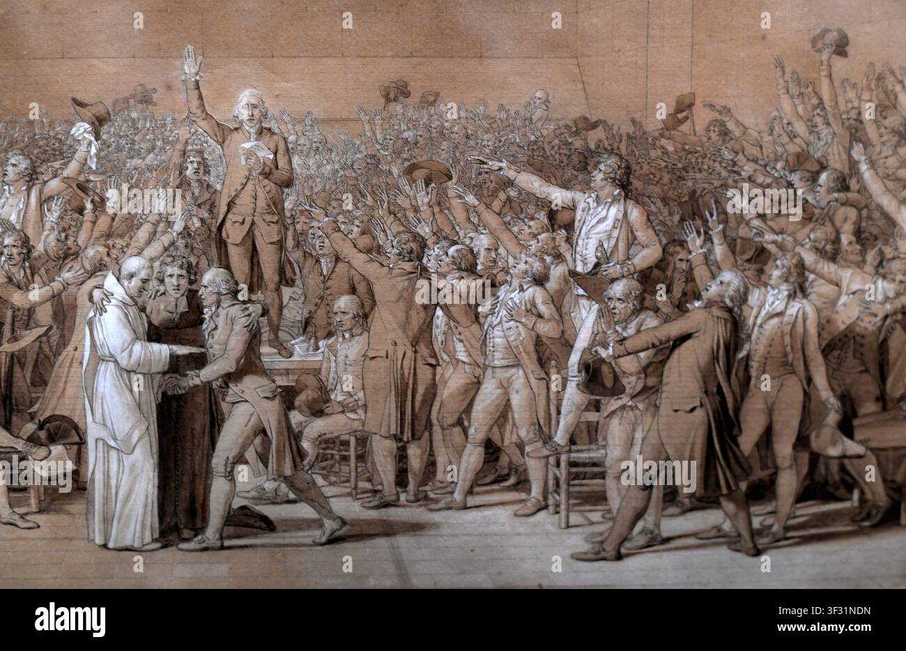 Étude pour Le Serment du Jeu de Paume (Étude pour Le Serment du Jeu de Paume / Le Serment du Jeu de Paume), créé vers 1790–1791 par un Néo-classique français Banque D'Images