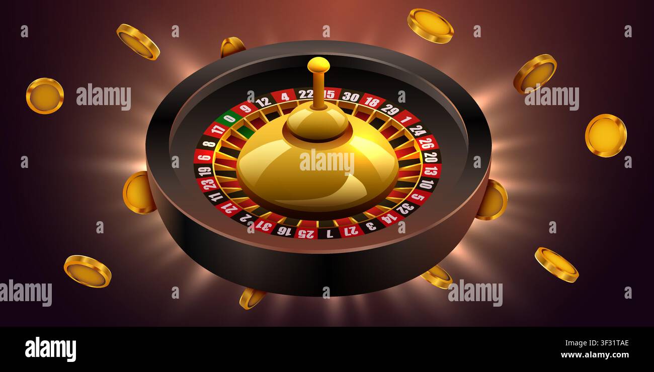 Casino roulette jeu de roulette 3d vecteur de l'industrie de jeu. Roulette de style français ou américain avec piste de boule en bois et tourelle dorée pour casin en ligne Image Vectorielle Casino roulette jeu de roulette 3d vecteur de l'industrie de jeu. Roulette de style français ou américain avec piste de boule en bois et tourelle dorée pour casin en ligne Image Vectorielle