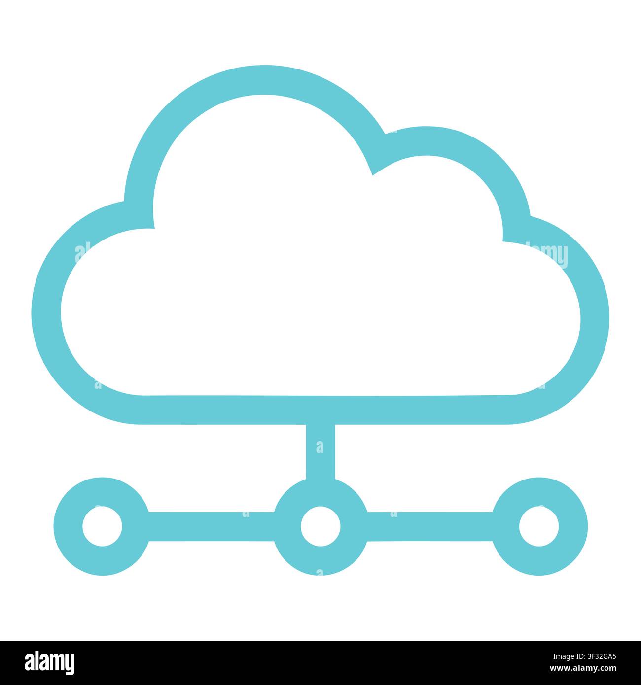 Une icône de nuage turquoise élégante intégrée à deux roues circulaires, représentant la mobilité et le stockage des données sur roues dans un style vectoriel épuré. Illustration de Vecteur