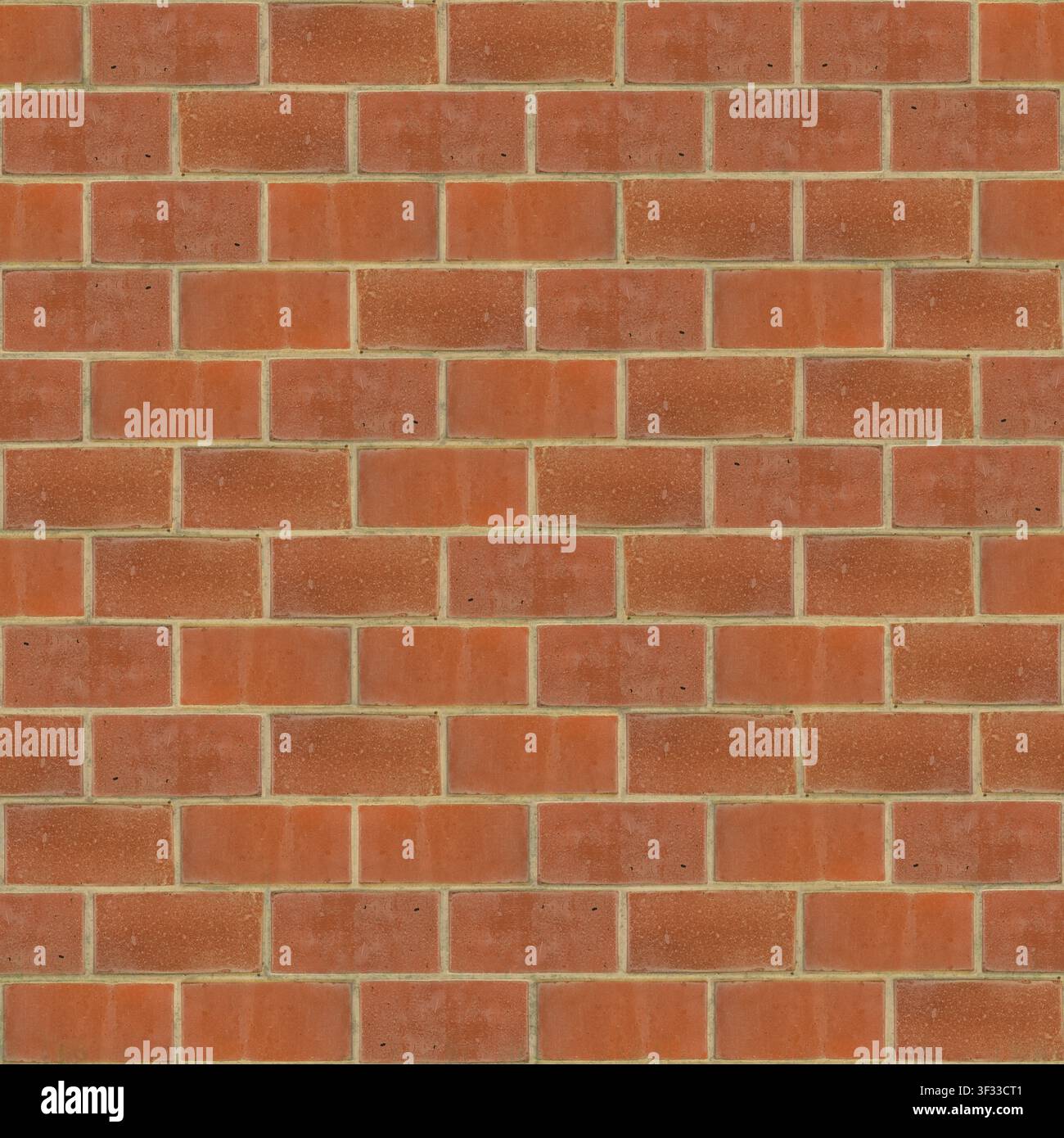 Une texture haute résolution sans couture de briques rouges classiques et propres avec des joints de mortier soignés. Banque D'Images