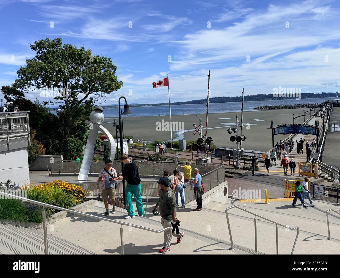 Promenade du front de mer à White Rock, Colombie-Britannique, Canada. Banque D'Images