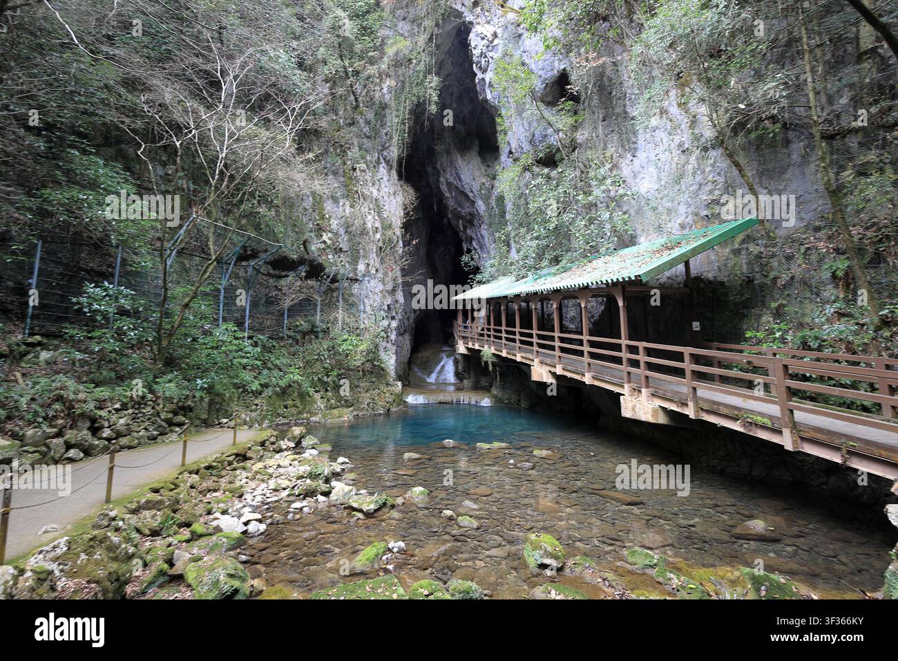 Entrée de la grotte d'Akiyoshido à Yamaguchi, Japon Banque D'Images