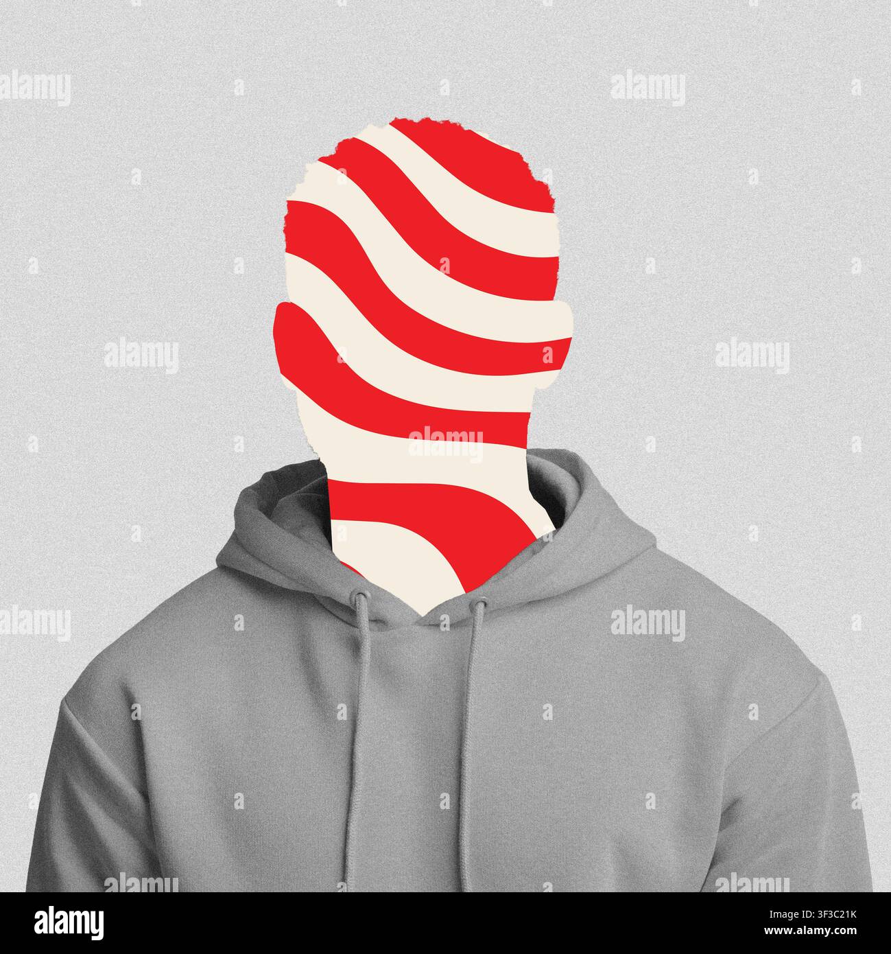 Homme méconnaissable avec un design géométrique abstrait au lieu de la tête, concept d'art moderne Banque D'Images