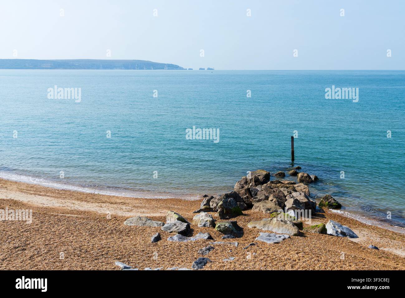 La vue vers les Needles, Île de Wight, Angleterre Banque D'Images