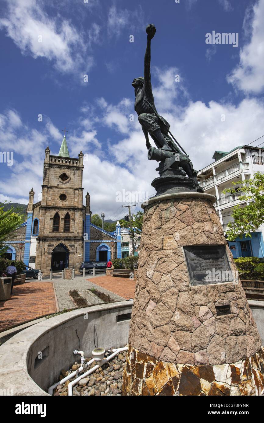 Monuments de la Liberté, Soufrière, Sainte-Lucie, Petites Antilles, Caraïbes Banque D'Images