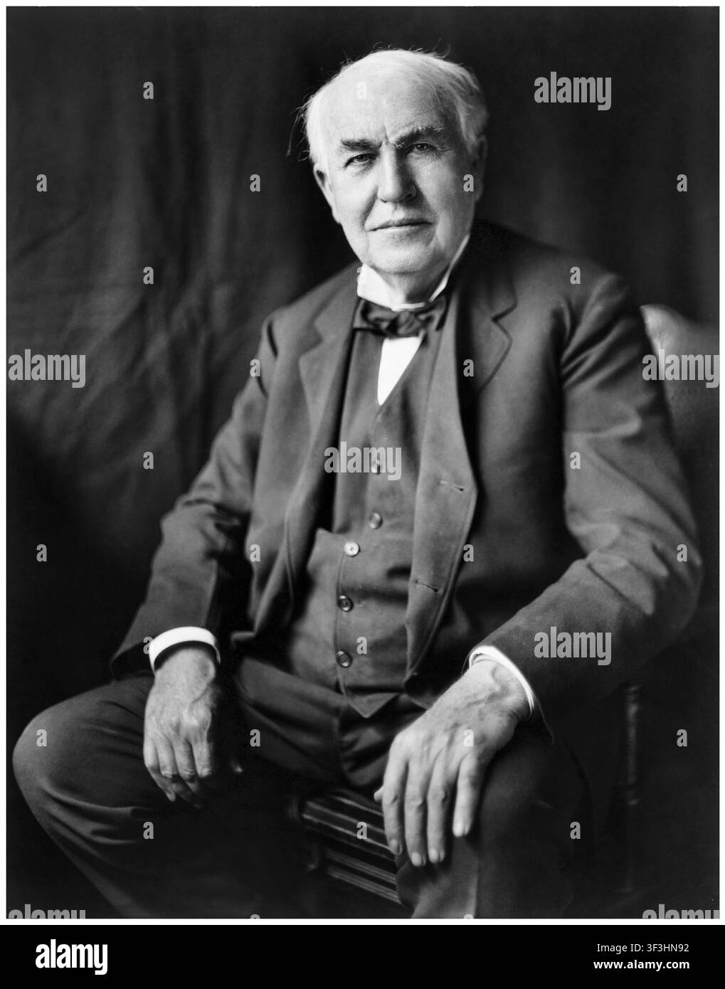 Thomas Edison. Photographie de portrait de l'inventeur et homme d'affaires américain Thomas Alva Edison (1847-1931), vers 1922 Banque D'Images