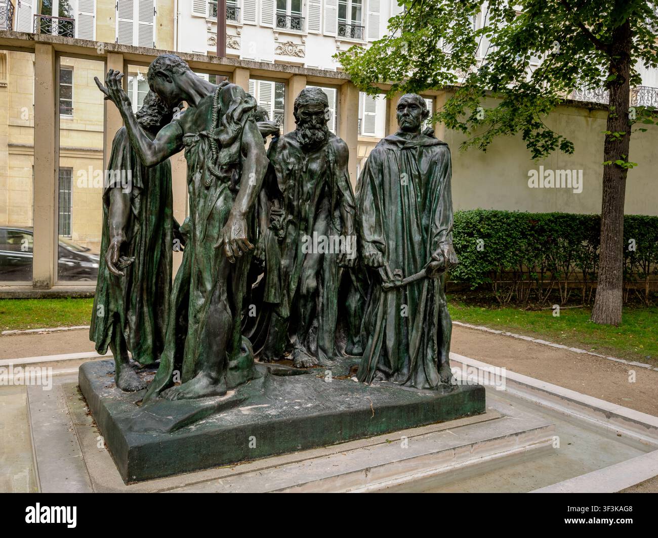 Les Bourgeois de Calais par Auguste Rodin dans les jardins du Musée Rodin pour commémorer un moment dramatique de la guerre de Cent ans, Paris, France Banque D'Images