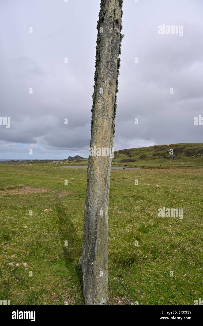 Le menhir de Ballinaby, menhir, Île d'Islay, Écosse, Royaume-Uni, mai Banque D'Images