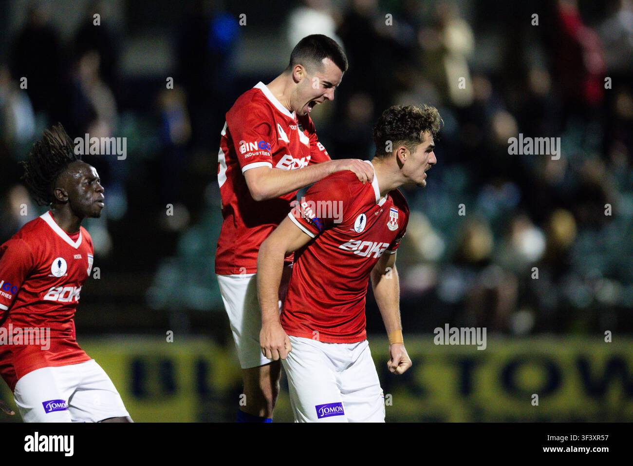 Sydney, Australie. 22 juillet 2026. Mason Wells de Sydney United célèbre lors du match du tour préliminaire de la Australia Cup entre Sydney United 58 FC et Cent Banque D'Images