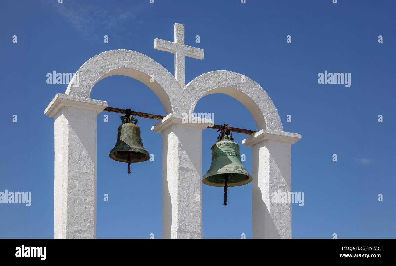 Cloches d'église en Grèce Banque D'Images