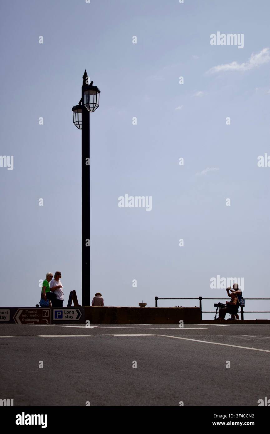 Photo d'un lampadaire sur l'Esplanade en bord de mer à Sidmouth, Devon. Banque D'Images