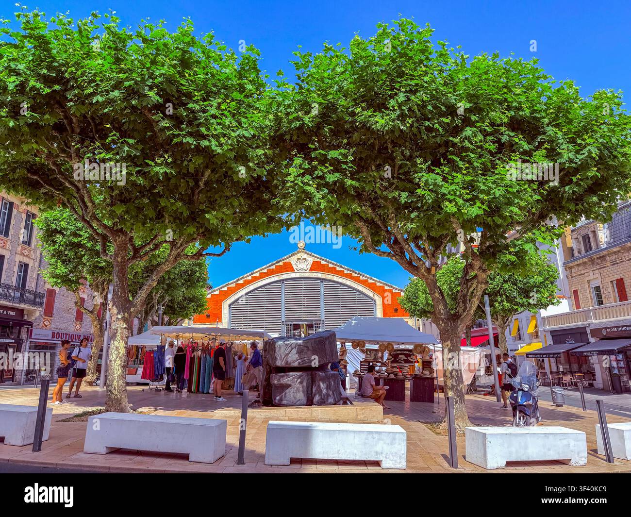 Biarritz, France, Vues des marchés alimentaires français, Gens faisant leurs courses, à l'extérieur, Les Halles Banque D'Images