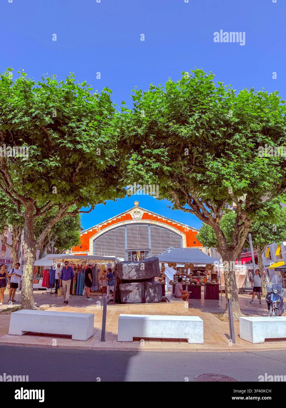 Biarritz, France, Vues des marchés alimentaires français, Gens faisant leurs courses, à l'extérieur, Les Halles Banque D'Images