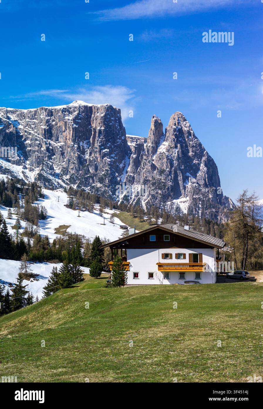 L'Italie, Dolomites, Trentin-Haut-Adige, Alpe di Siusi, le Sciliar mountain Banque D'Images