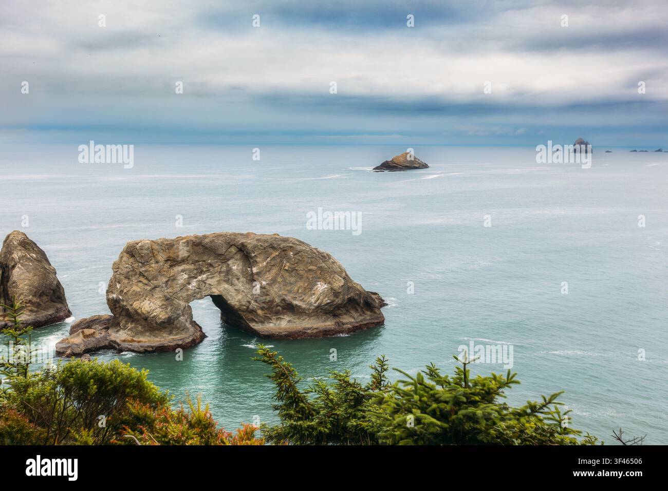 Vue côtière de Arch Rock sur la côte de l'Oregon Banque D'Images