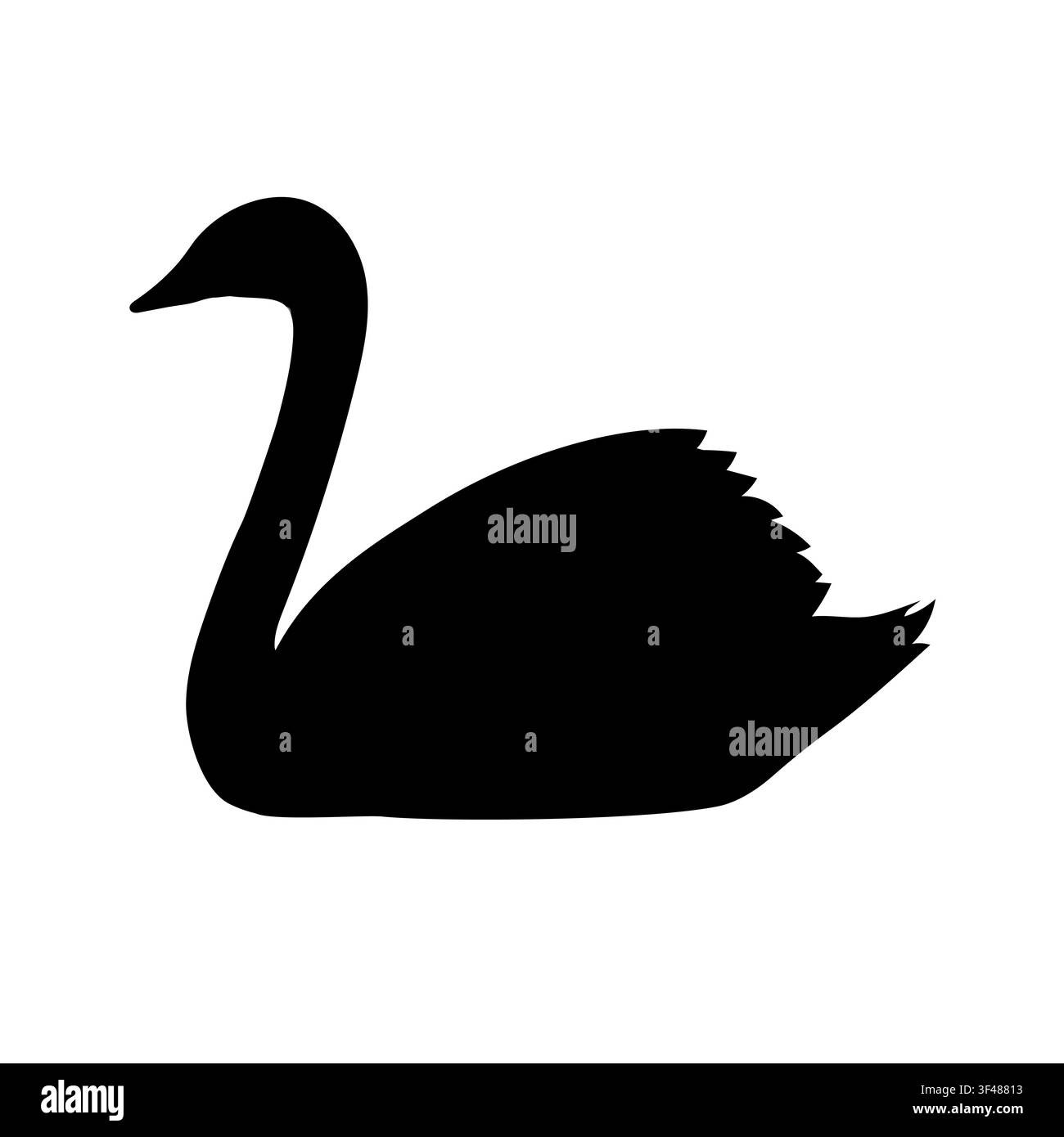 Silhouette plate de cygne vectorielle Illustration de Vecteur