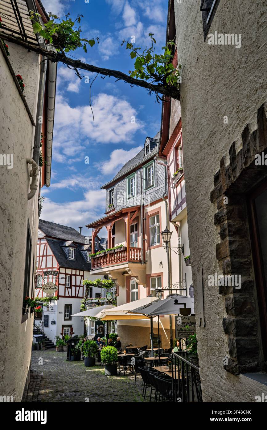 L’un des nombreux sites pittoresques de Beilstein sur la Moselle, Rhénanie-Palatinat, Allemagne Banque D'Images