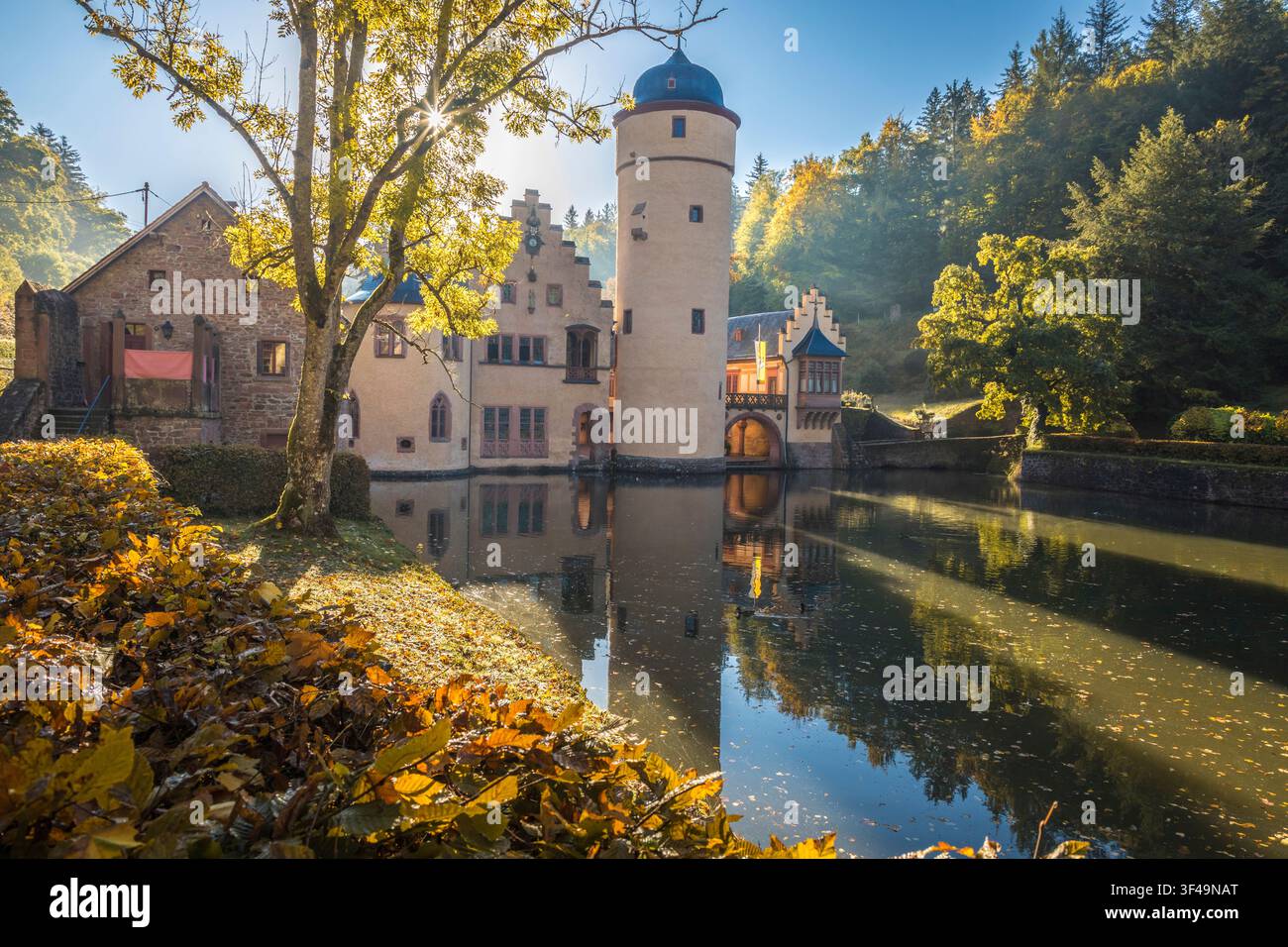 Château de Mespelbrunn, Basse Franconie, Bavière, Allemagne Banque D'Images