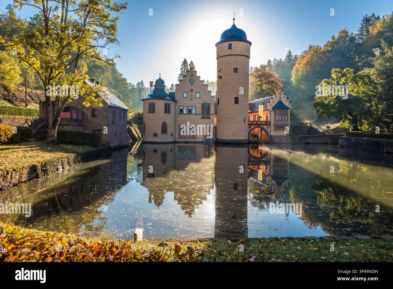 Château de Mespelbrunn, Basse Franconie, Bavière, Allemagne Banque D'Images