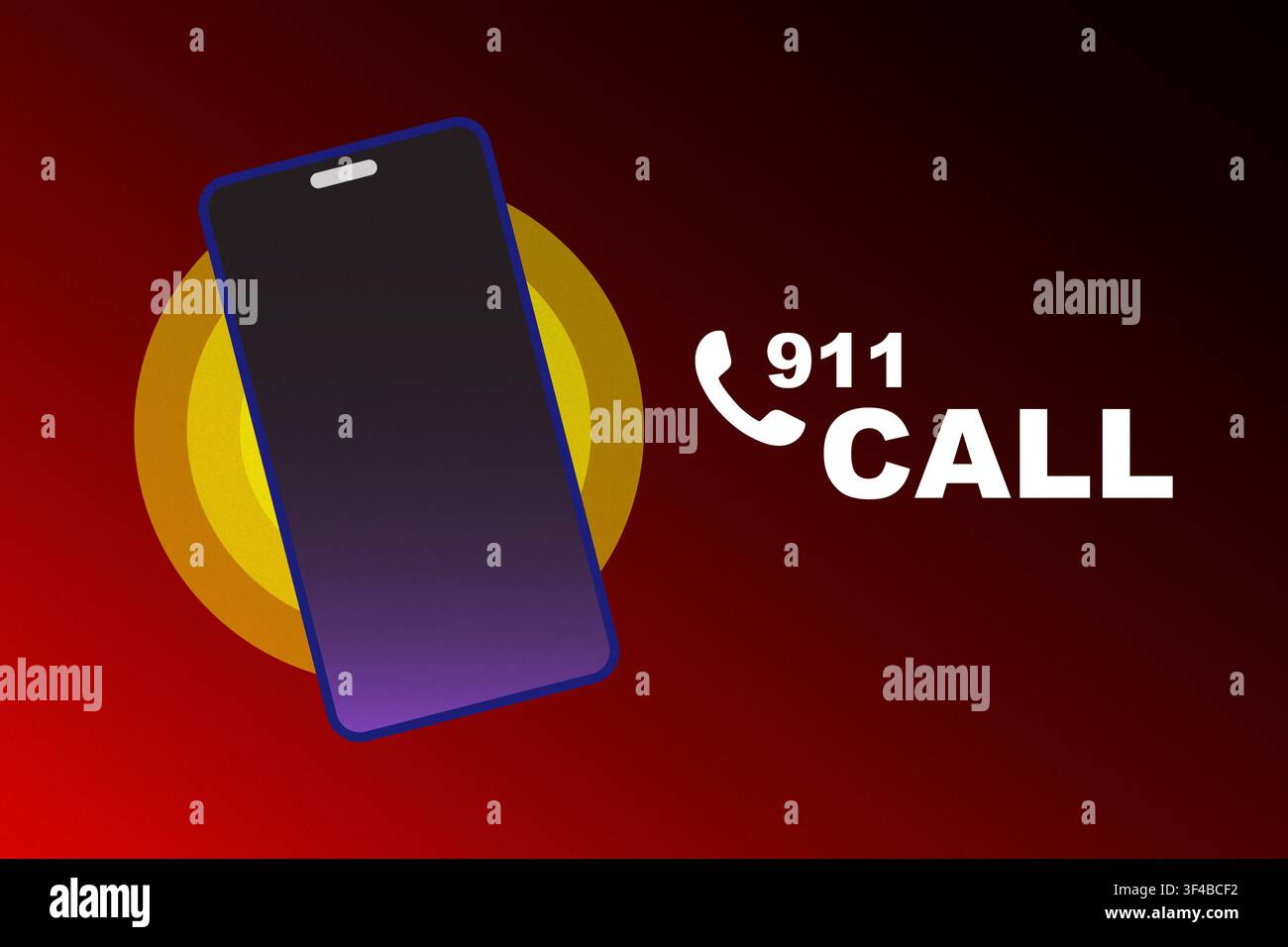 Appel d'urgence 911 avec icône de téléphone et conception visuelle représentant les besoins de communication urgents Banque D'Images
