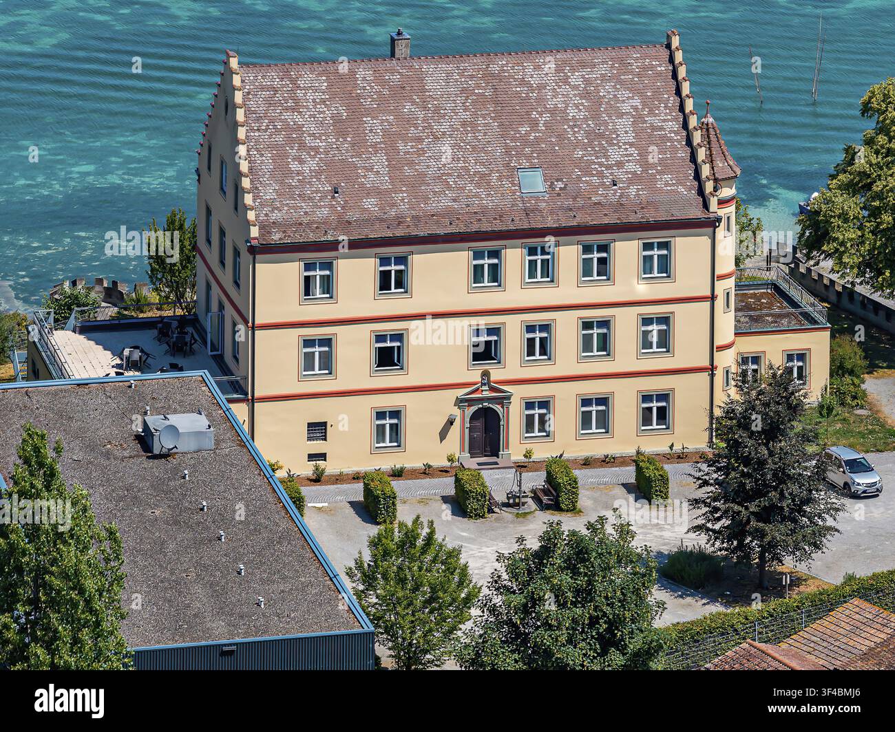Château de Windegg sur l'île de Reichenau du lac de Constance. Le propriétaire est EnBW Energie Baden-Wuerttemberg, qui exploite la propriété comme maison de loisirs Banque D'Images
