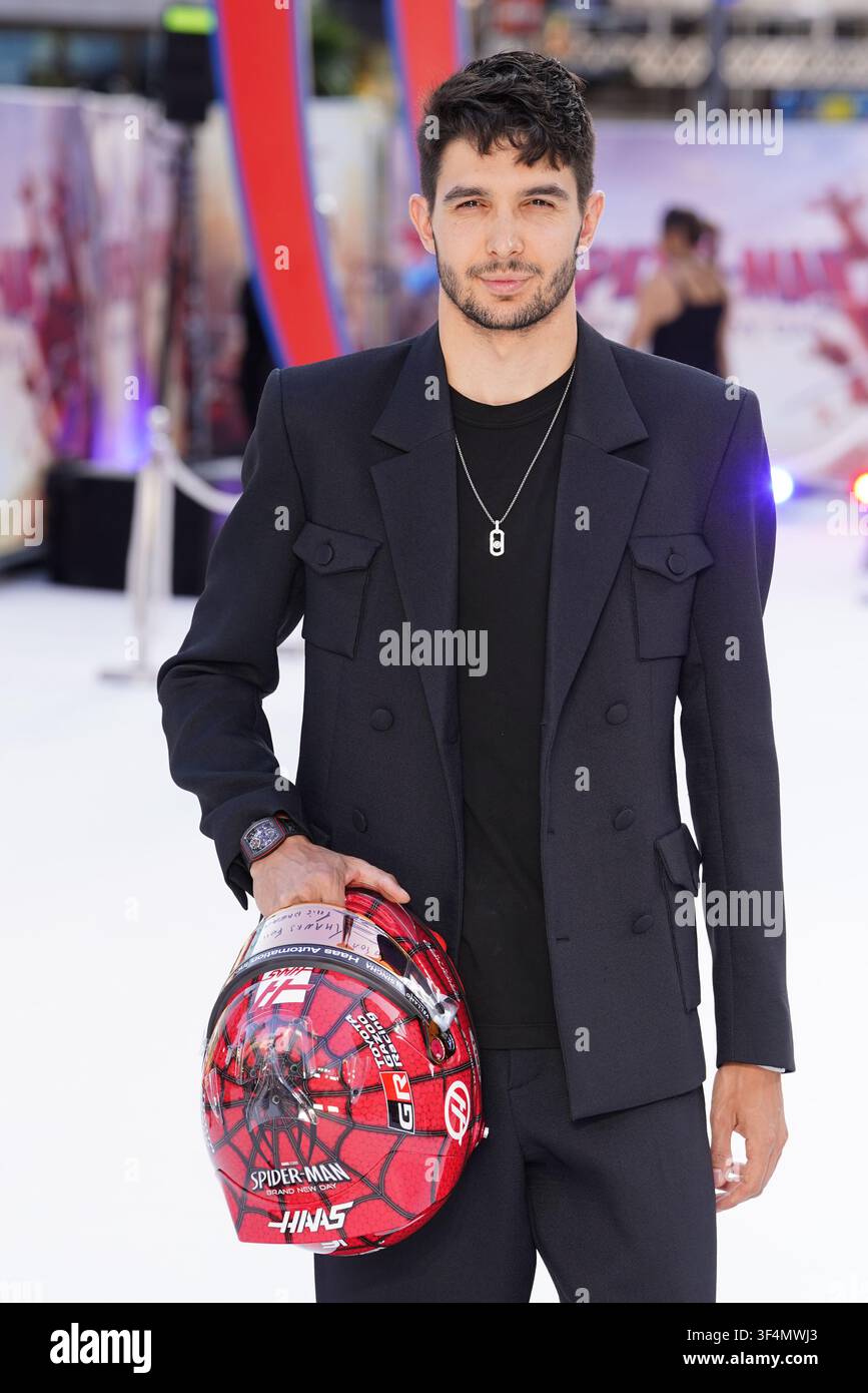 Esteban Ocon arrive pour la première britannique de Spider-Man Brand New Day à l'Odeon Luxe, Leicester Square, dans le centre de Londres. Date de la photo : mercredi 29 juillet 2026. Banque D'Images