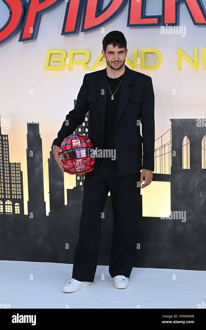 Esteban Ocon arrive pour la première britannique de Spider-Man Brand New Day à l'Odeon Luxe, Leicester Square, dans le centre de Londres. Date de la photo : mercredi 29 juillet 2026. Banque D'Images