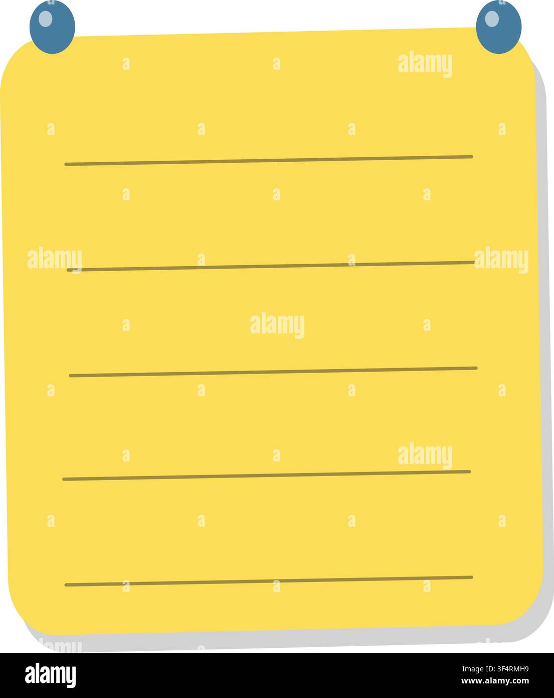 Illustration vectorielle d'un bloc-notes collant jaune isolé sur fond blanc Illustration de Vecteur