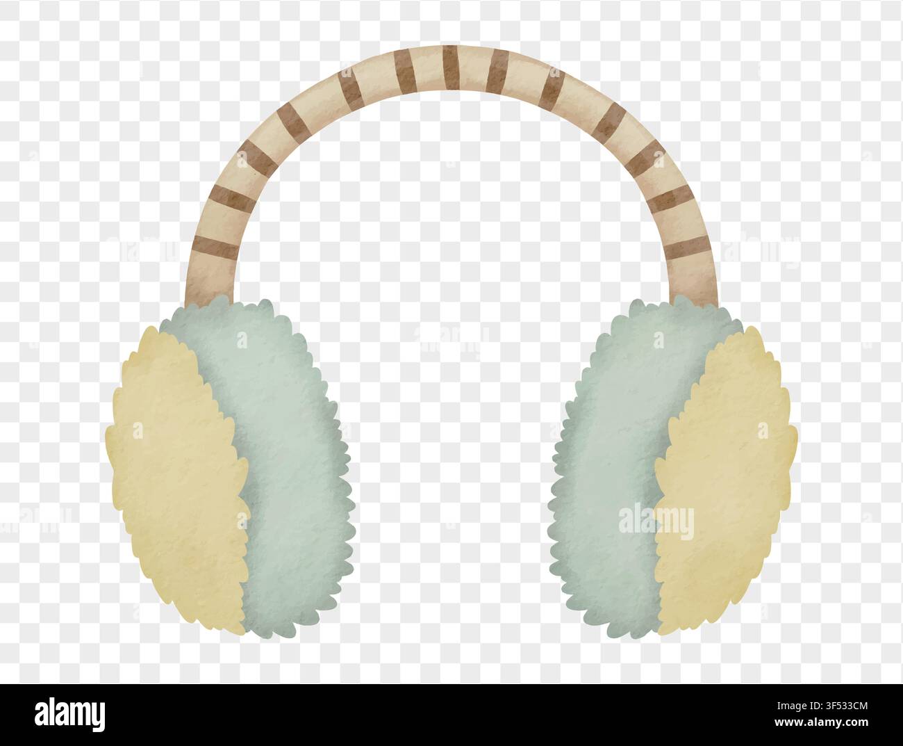 Écouteurs moelleux aquarelle pastel accessoire chaud d'hiver élément mignon de Noël vecteur. Illustration de Vecteur
