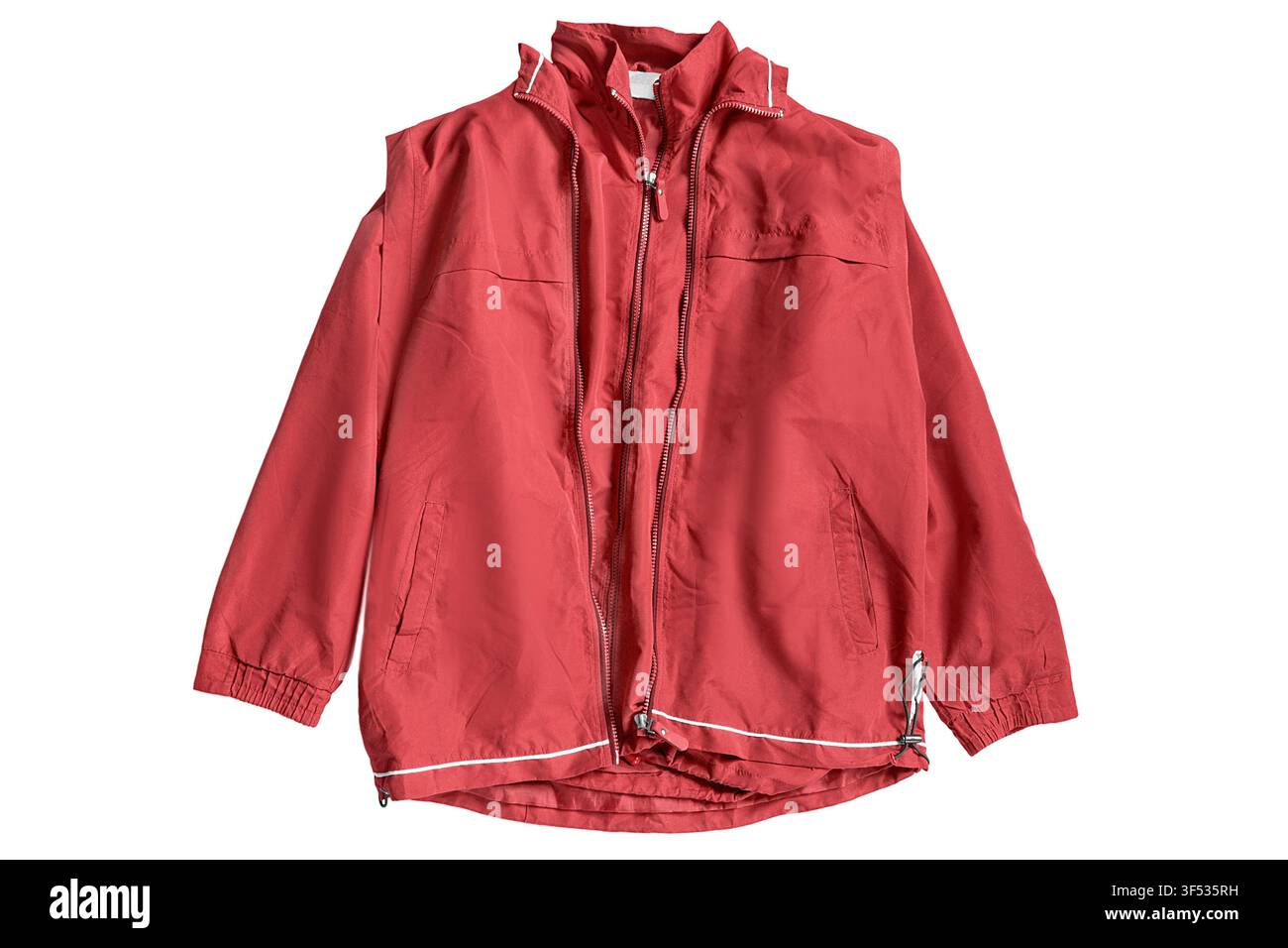 Veste et gilet de costume sportif rouge isolés sur fond blanc Banque D'Images
