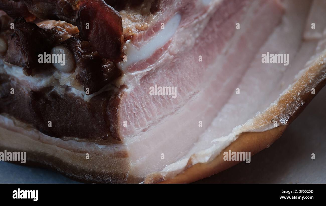 Viande de porc fumée gros plan Banque D'Images