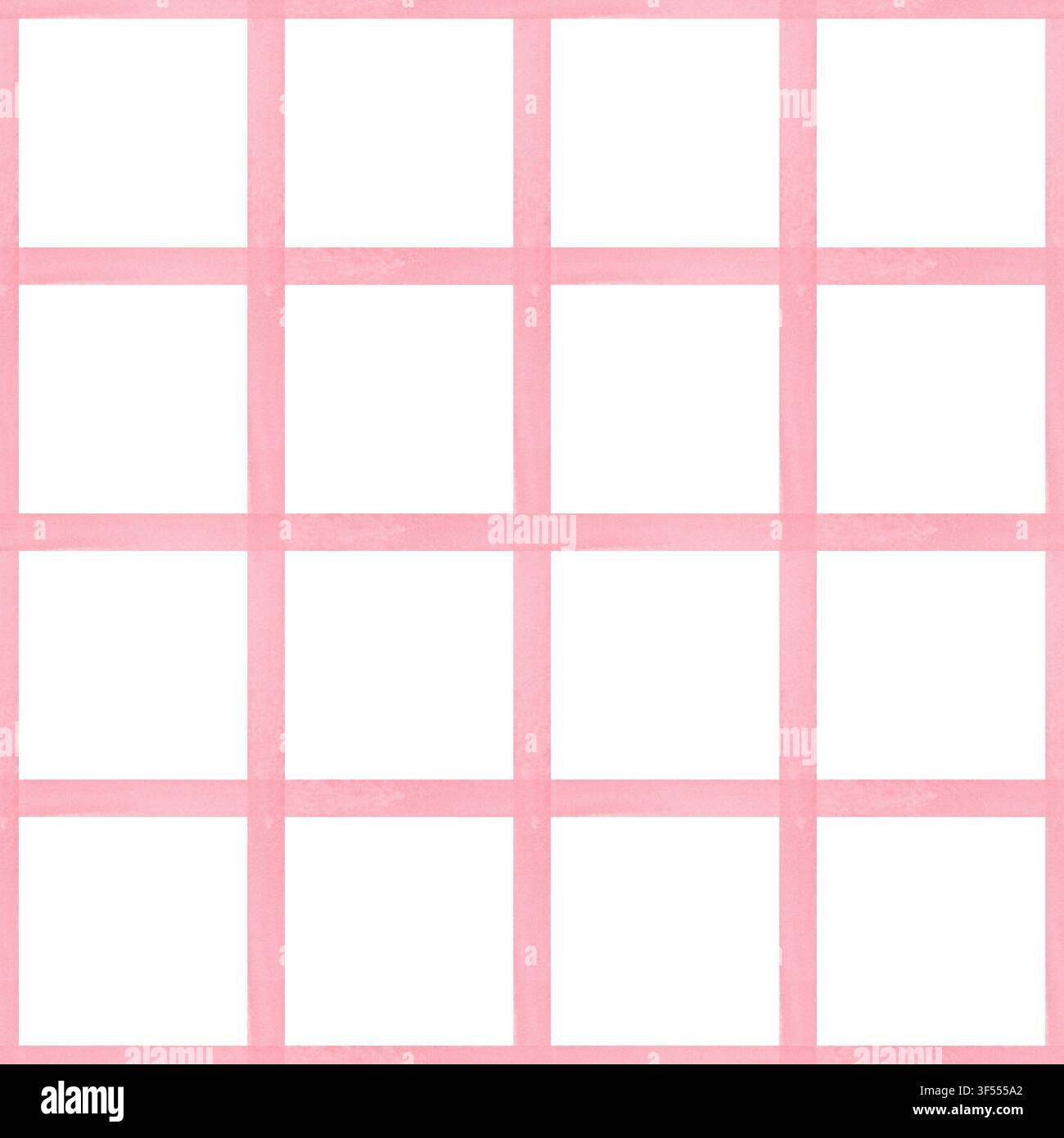 Motif sans couture aquarelle rose doux à carreaux avec texture peinte à la main et structure de grille. Fond décoratif sans couture pour tissu, textile Banque D'Images