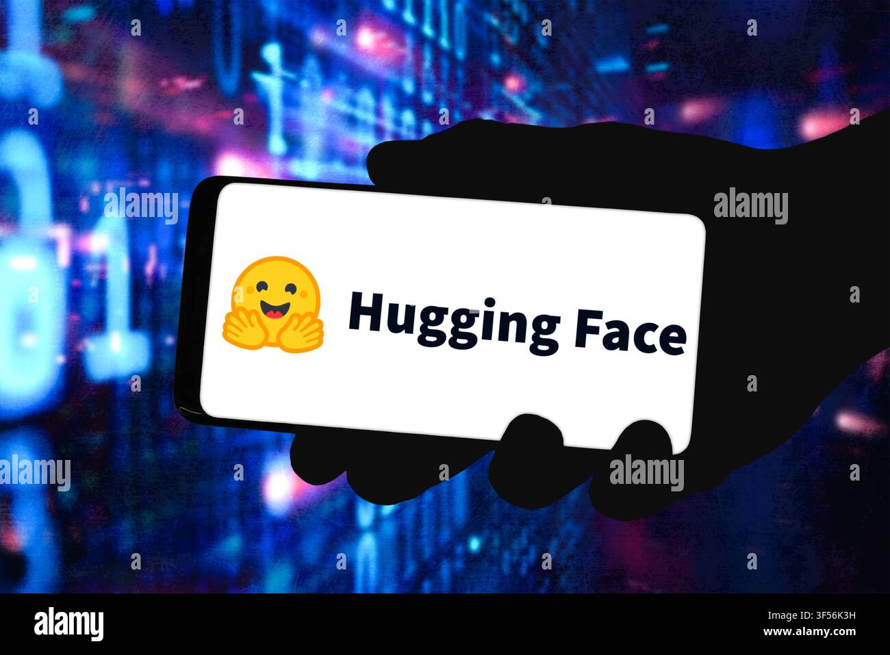 Hugging Face - plateforme pour les modèles et jeux de données d'IA Banque D'Images