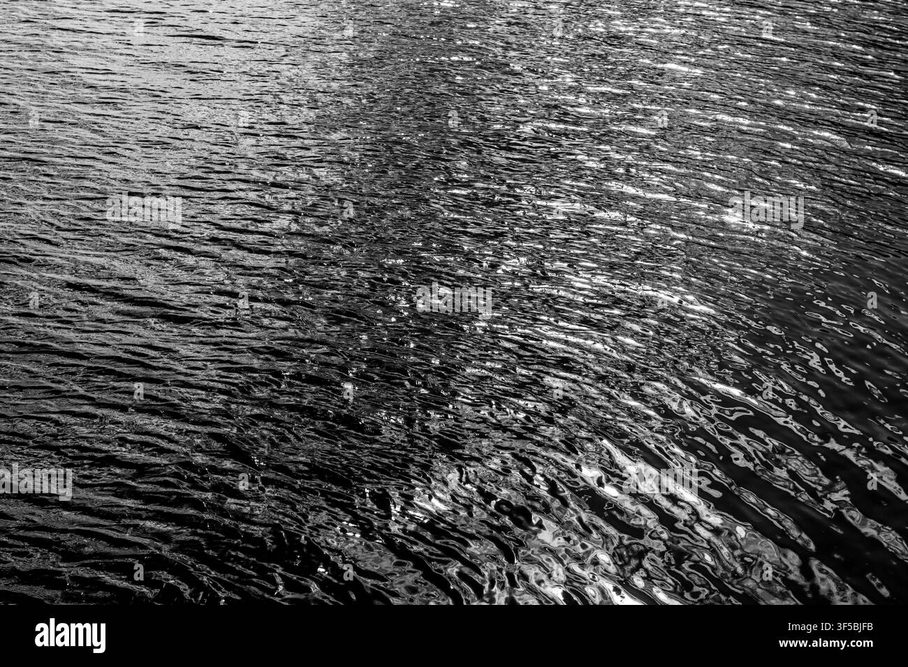 Surface d'eau monotone ondulant sous la lumière du soleil scintillante Banque D'Images