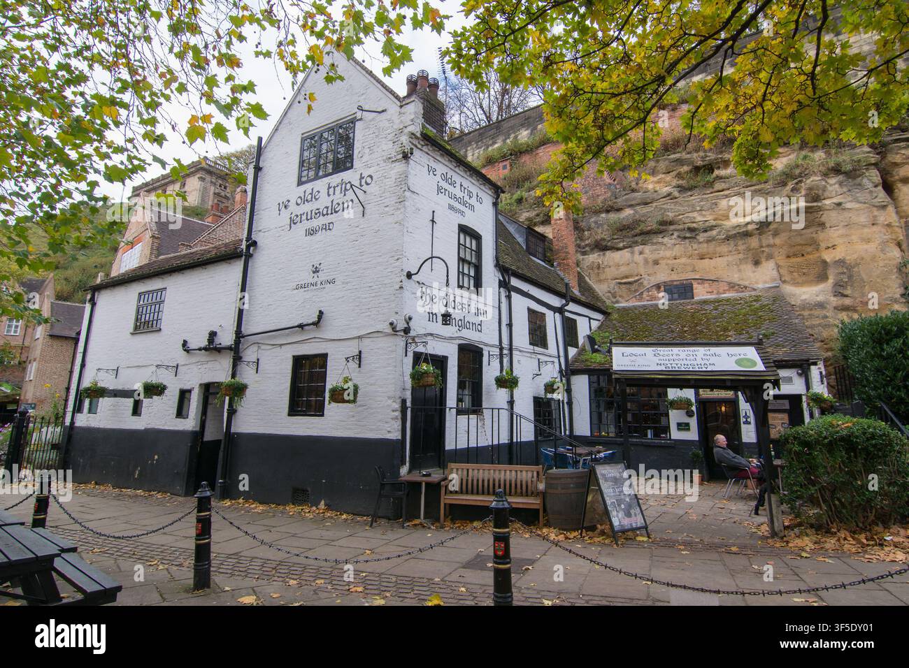 YE Olde Voyage à Jérusalem, Nottingham, dit être la plus ancienne auberge en Angleterre, a établi 1189 A.D. Banque D'Images