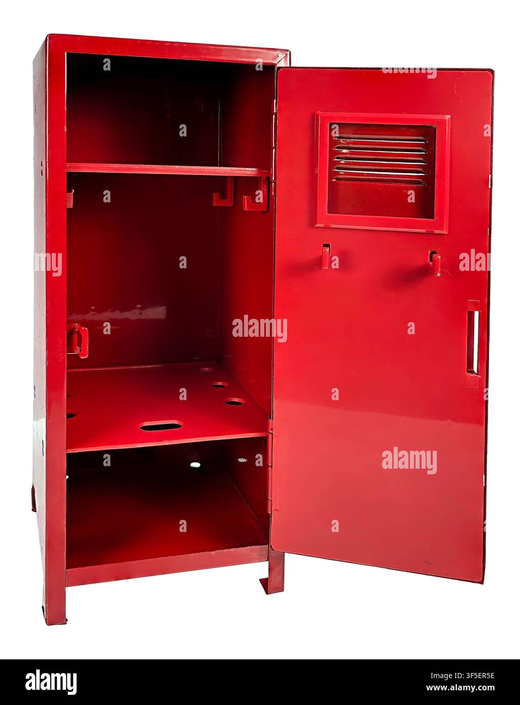 Casiers scolaires ou de stockage pour ranger les vêtements et les affaires essentielles avec la porte ouverte Banque D'Images