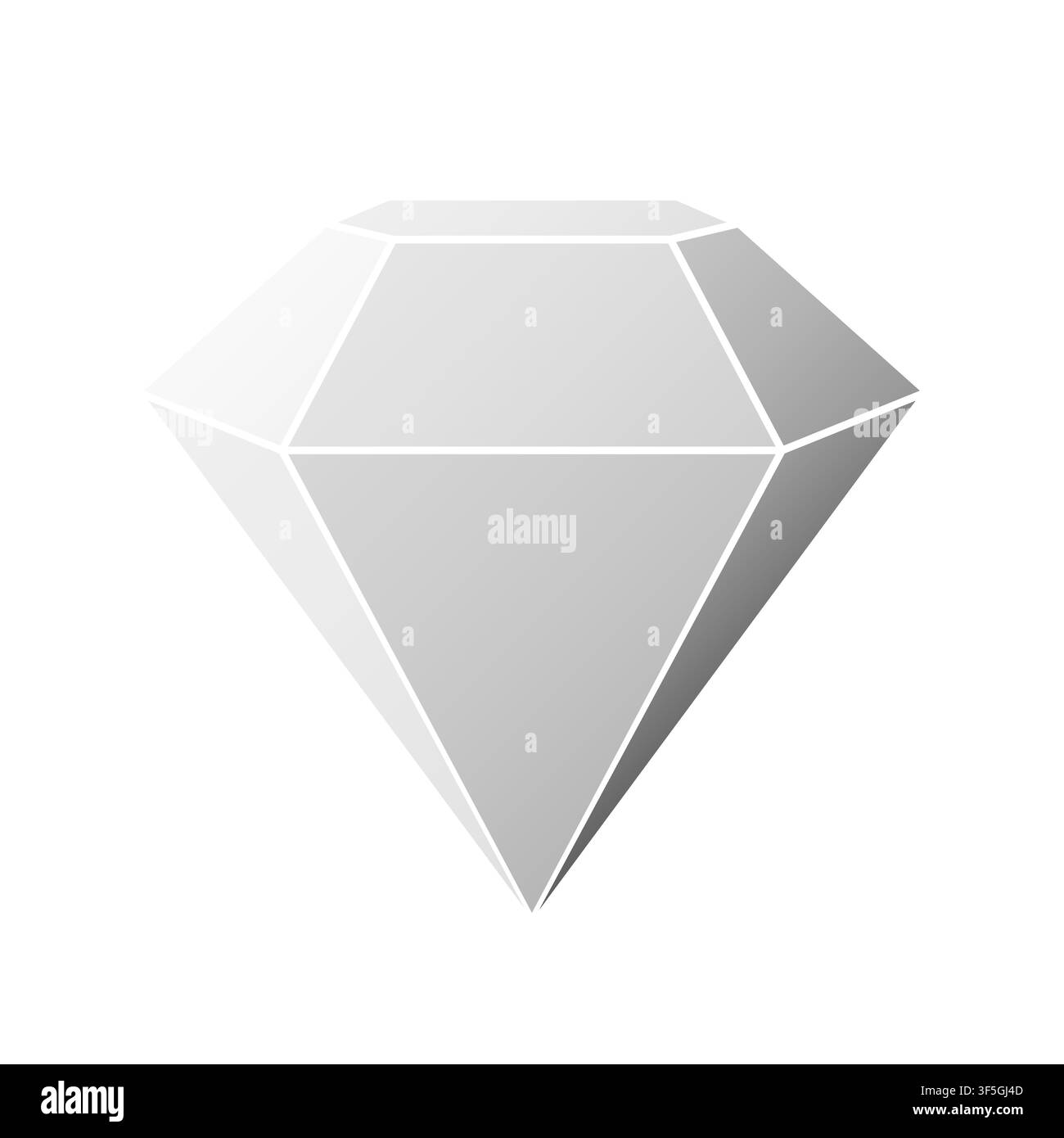 Icône de style plat en forme de diamant isolée sur fond blanc. Symbole de bijouterie. Pierre précieuse. Icône diamant 3D. Illustration vectorielle Illustration de Vecteur