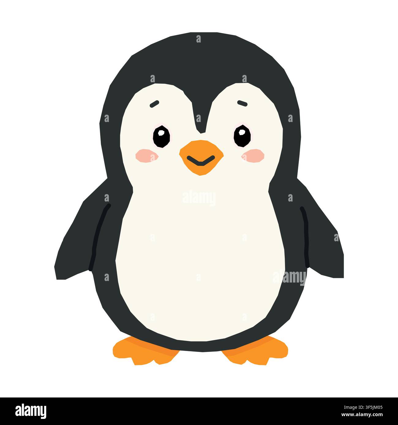 Illustration vectorielle de cartoon de pingouin mignon isolé sur fond blanc Illustration de Vecteur