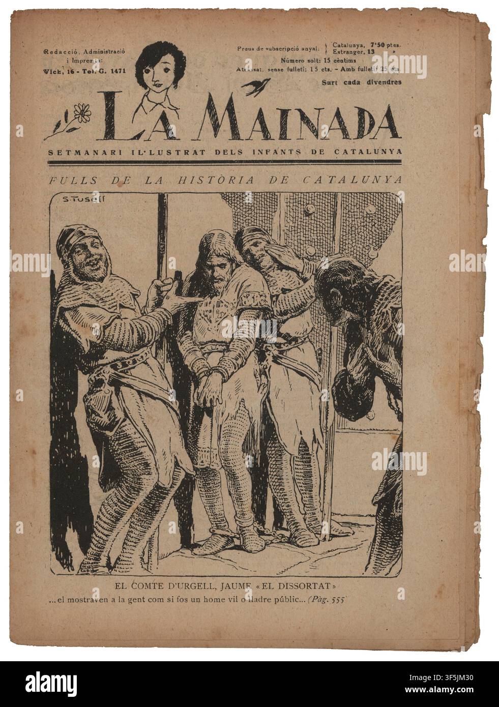 Espagne. Couverture du magazine pour enfants La Mainada, édité à Barcelone, année 1918. Banque D'Images